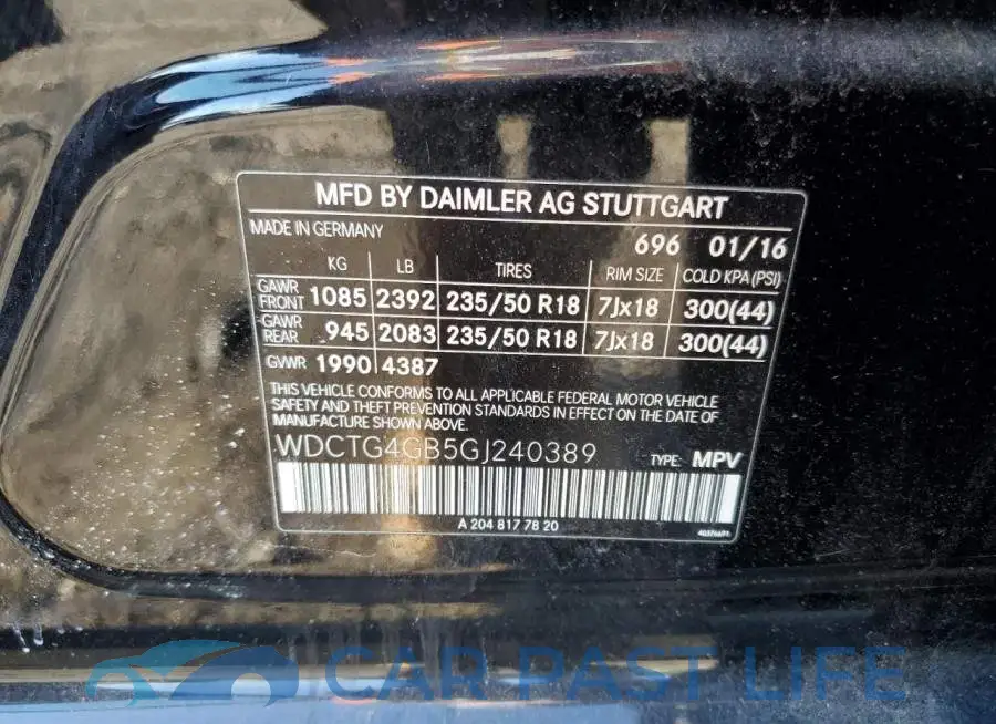 WDCTG4GB5GJ240389# 10