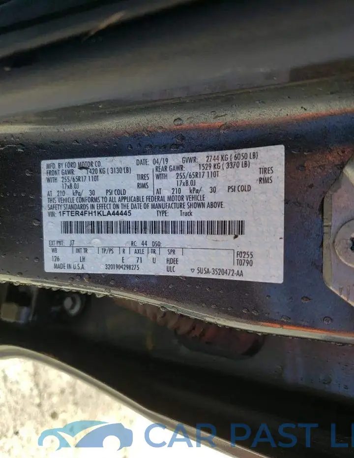 1FTER4FH1KLA44445# 10