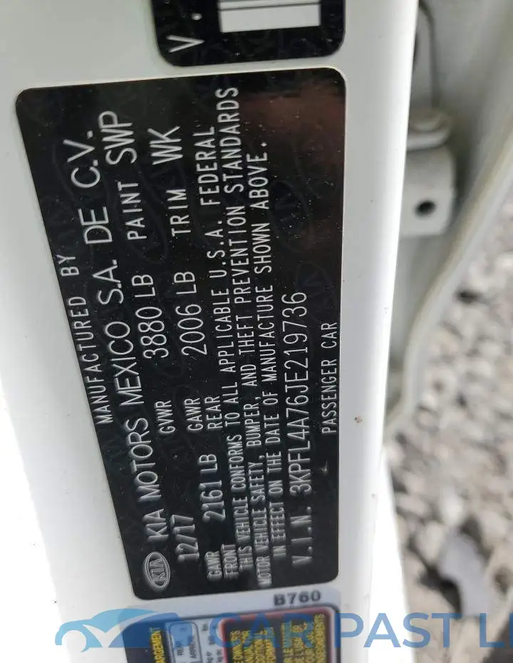3KPFL4A76JE219736# 10