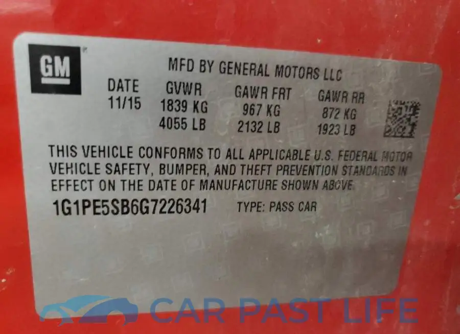 1G1PE5SB6G7226341# 10