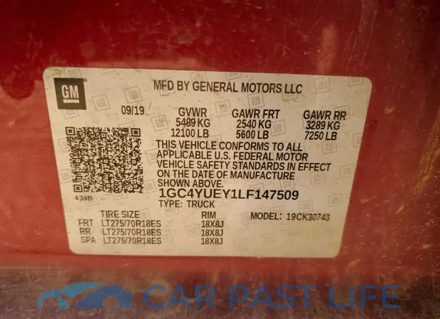1GC4YUEY1LF147509# 10