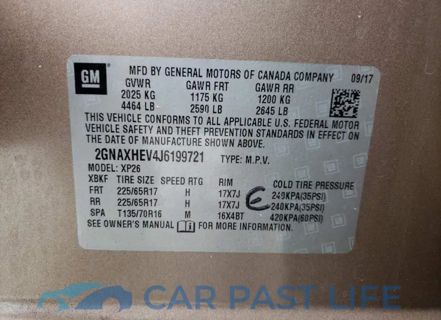 2GNAXHEV4J6199721# 10