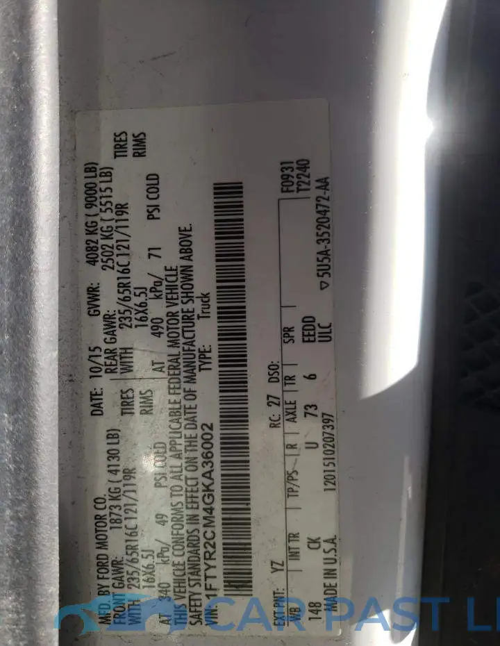 1FTYR2CM4GKA36002# 10