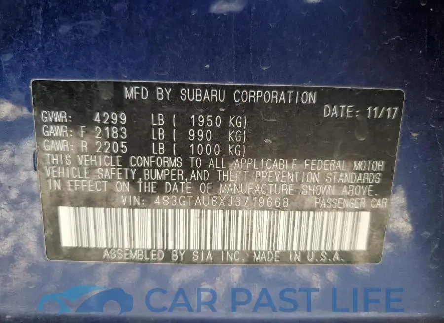 4S3GTAU6XJ3719668# 10
