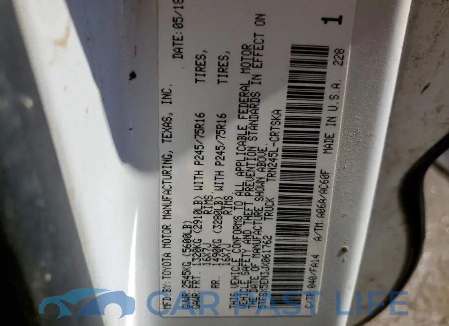 5TFSX5EN3JX061762# 10