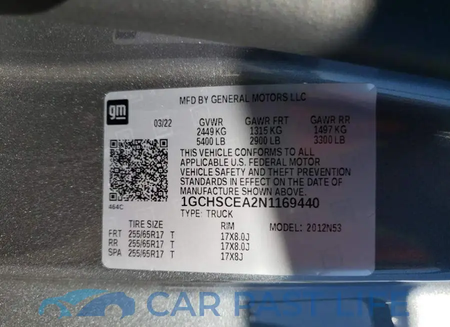 1GCHSCEA2N1169440# 10