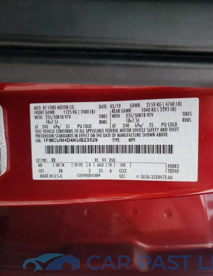 1FMCU9HD4KUB23529# 10