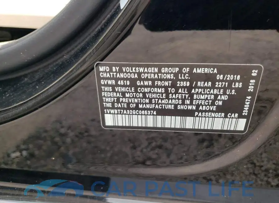 1VWBT7A32GC065374# 10
