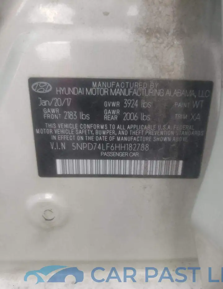 5NPD74LF6HH182788# 10