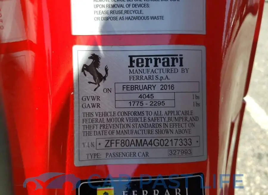 ZFF80AMA4G0217333# 10