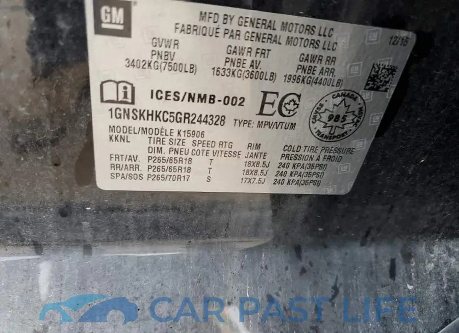 1GNSKHKC5GR244328# 10