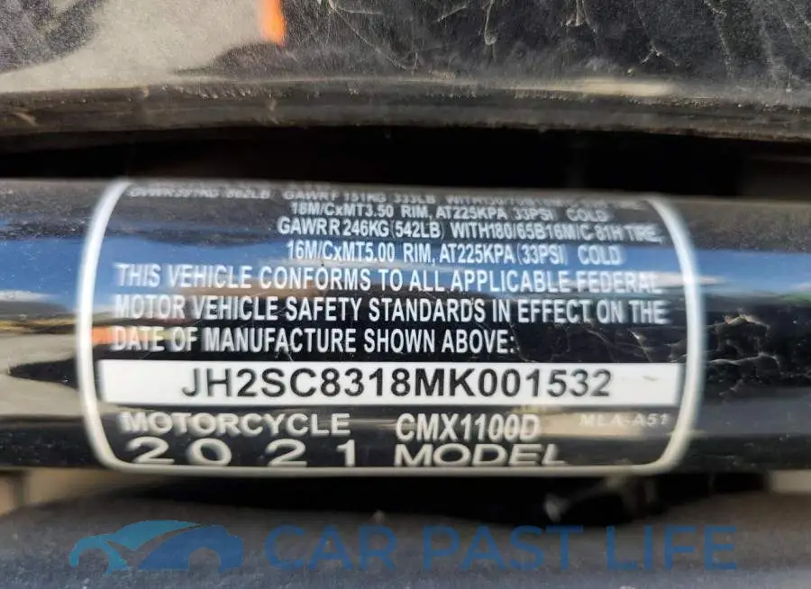 JH2SC8318MK001532# 10