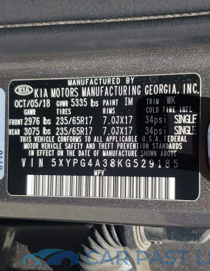 5XYPG4A38KG529185# 10