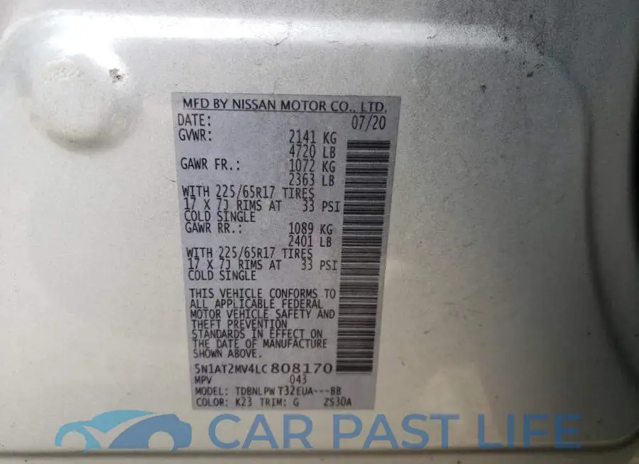 5N1AT2MV4LC808170# 10