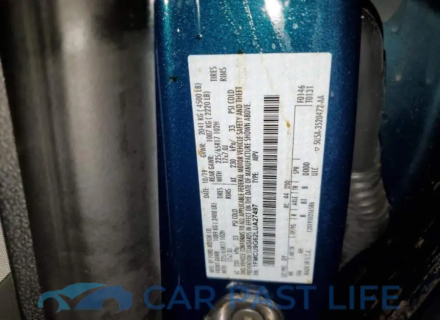 1FMCU9G62LUA27497# 10