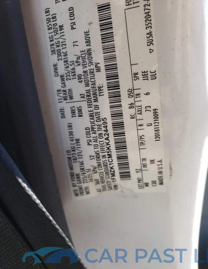 1FMZK1CM5KKA24495# 10