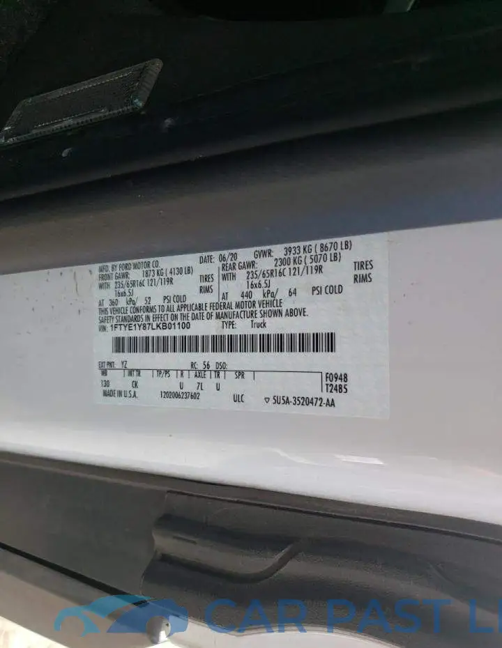 1FTYE1Y87LKB01100# 10