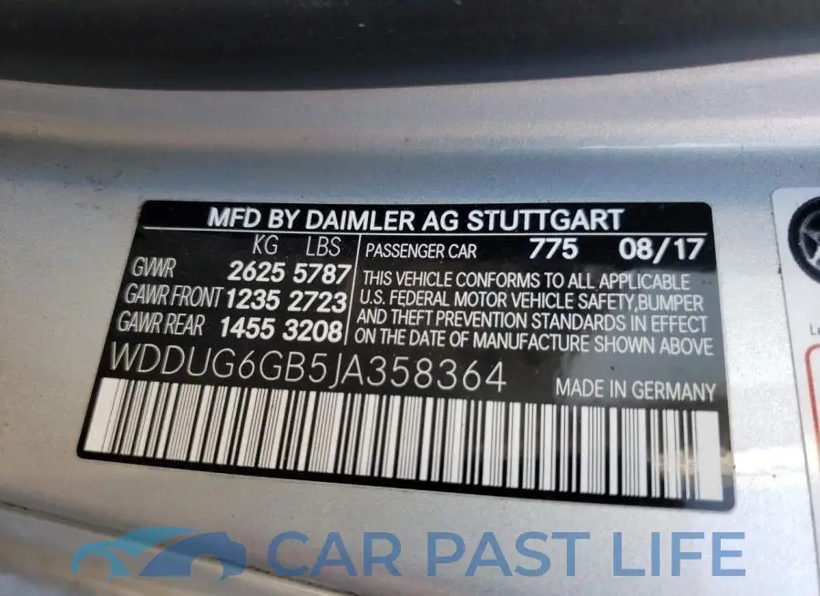 WDDUG6GB5JA358364# 10