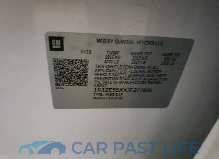 1G1ZE5SXXJF277830# 10