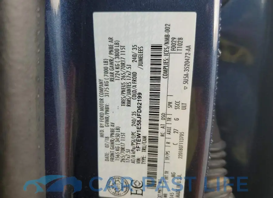 1FTEW1E58JFD62199# 10