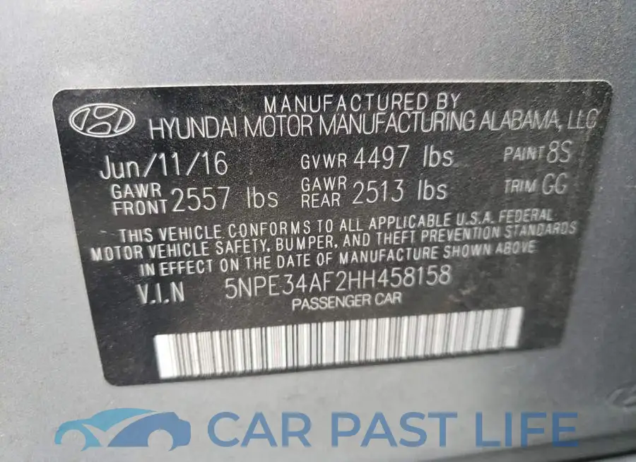 5NPE34AF2HH458158# 10