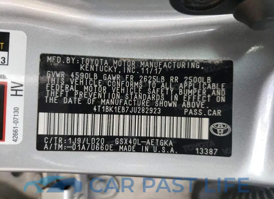 4T1BK1EB7JU282923# 10