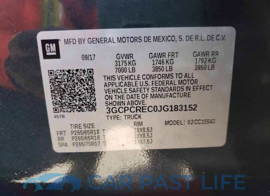 3GCPCREC0JG183152# 10