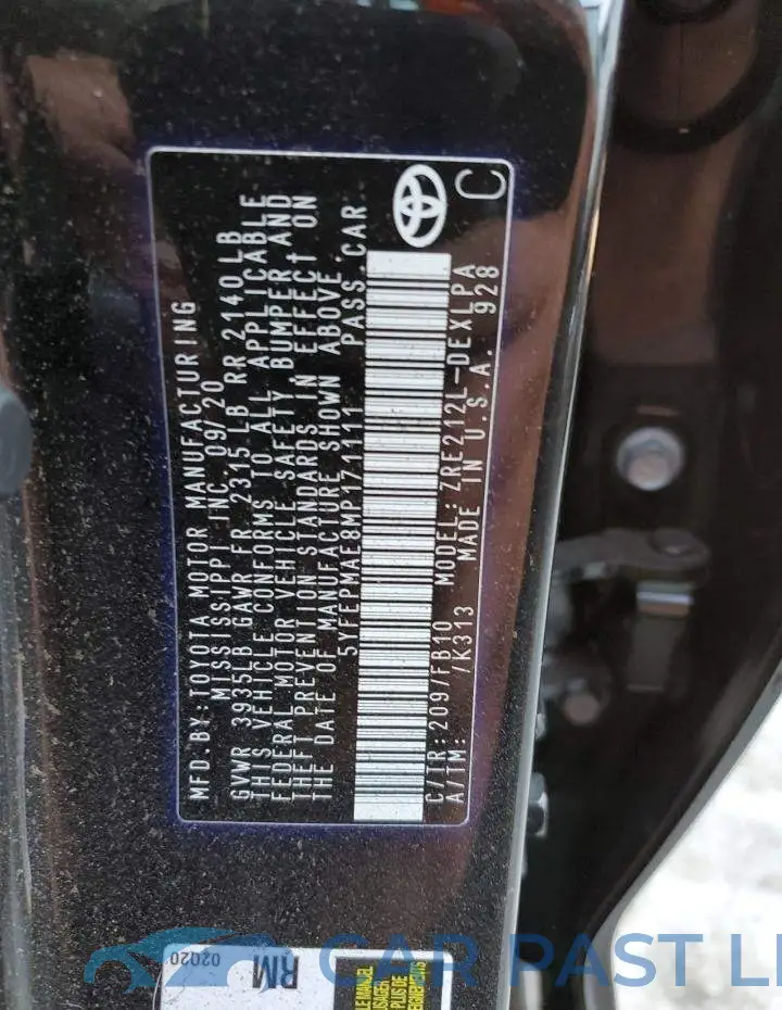 5YFEPMAE8MP171111# 10