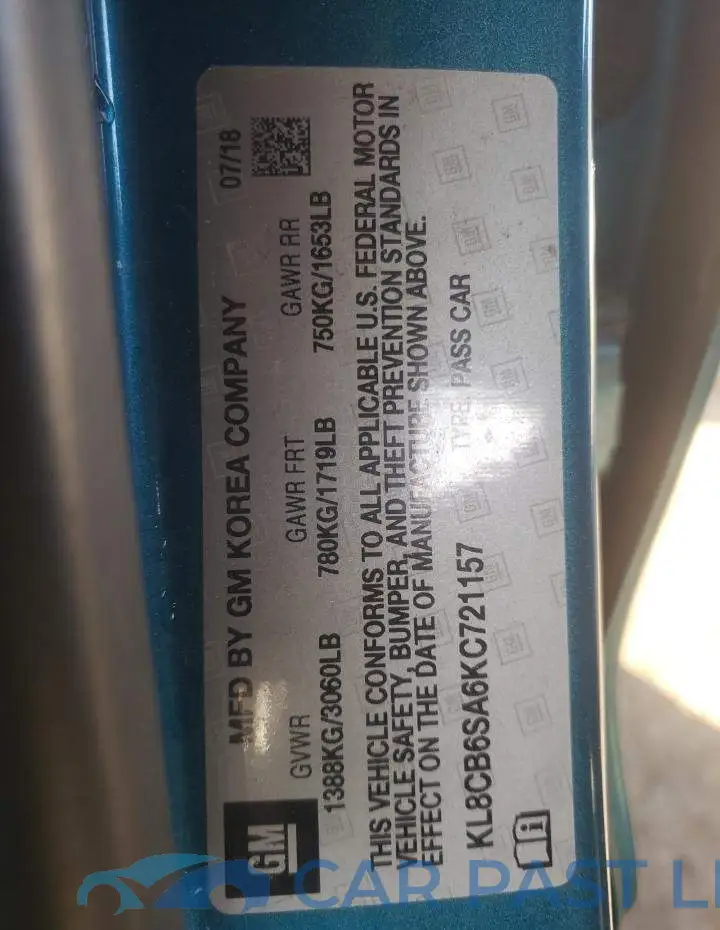 KL8CB6SA6KC721157# 10