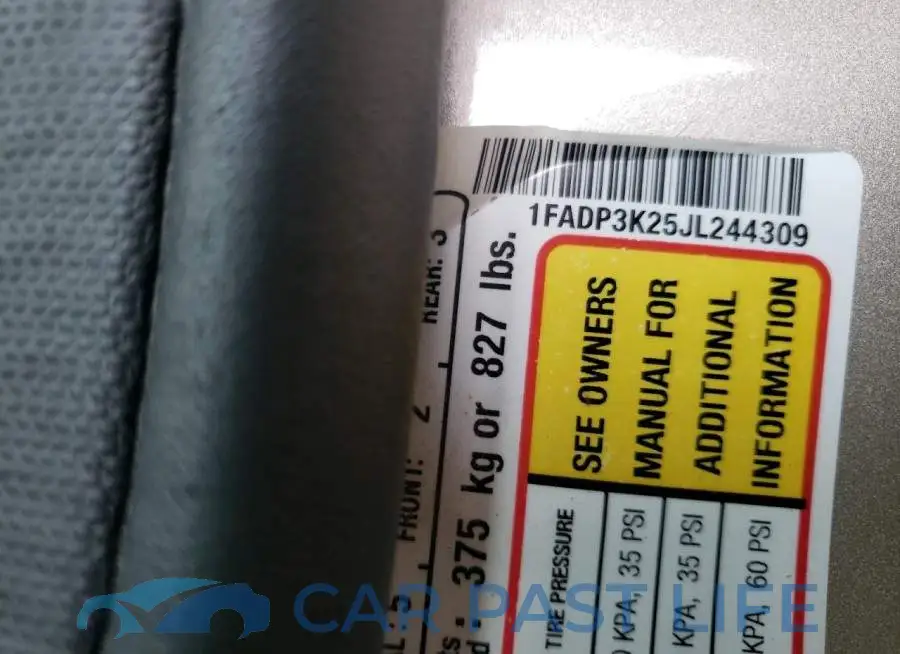 1FADP3K25JL244309# 10