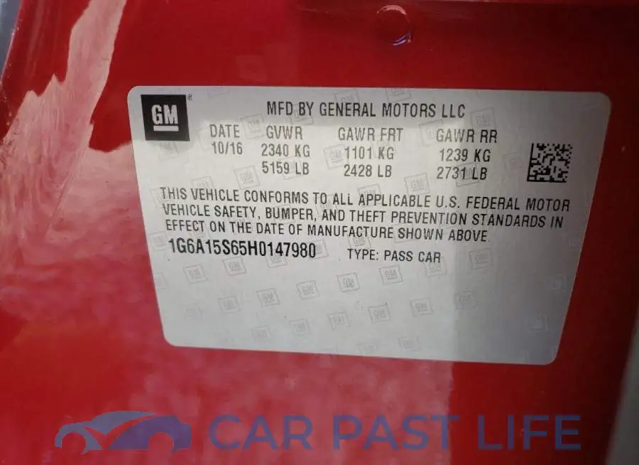 1G6A15S65H0147980# 10