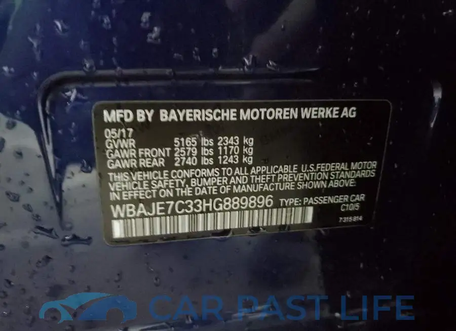 WBAJE7C33HG889896# 10
