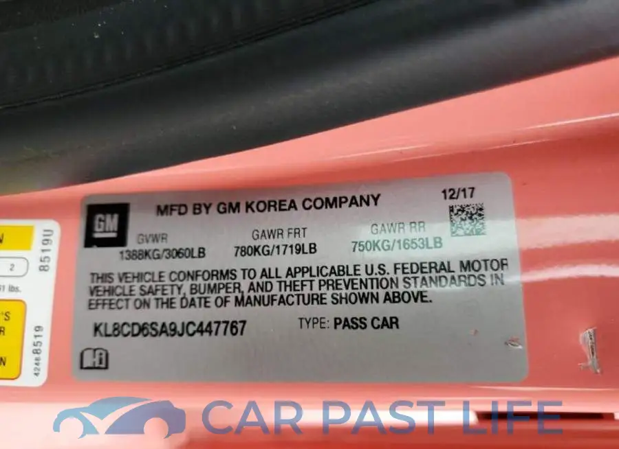 KL8CD6SA9JC447767# 10