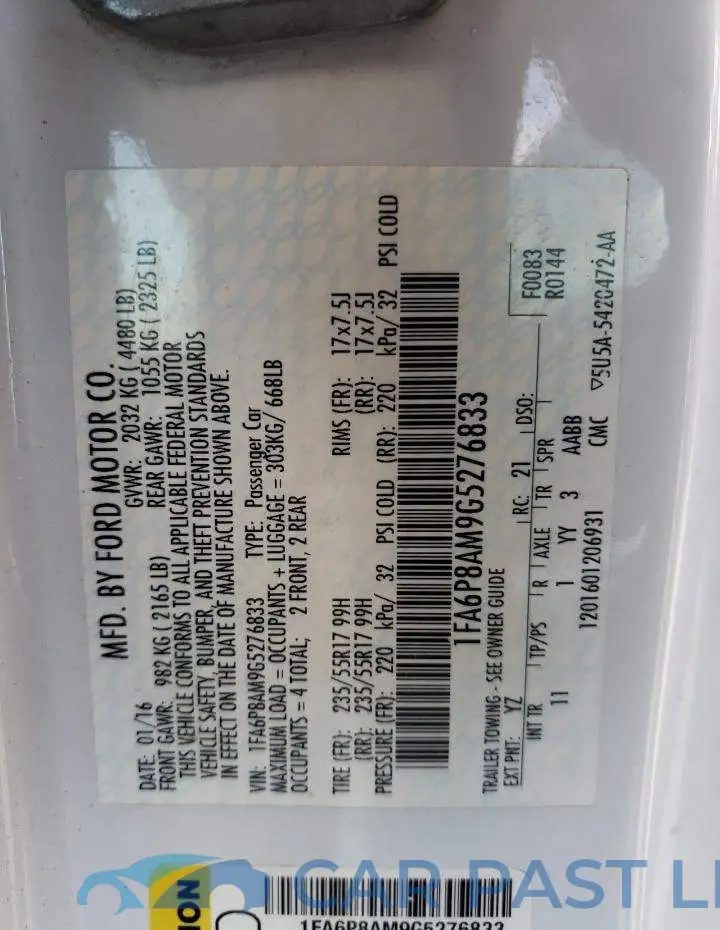 1FA6P8AM9G5276833# 10