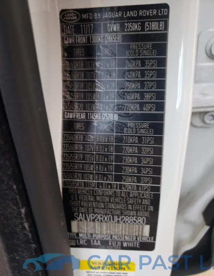 SALVP2RX0JH288580# 10