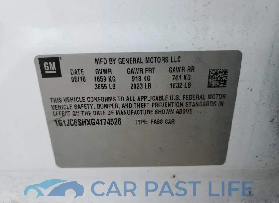 1G1JC6SHXG4174526# 10