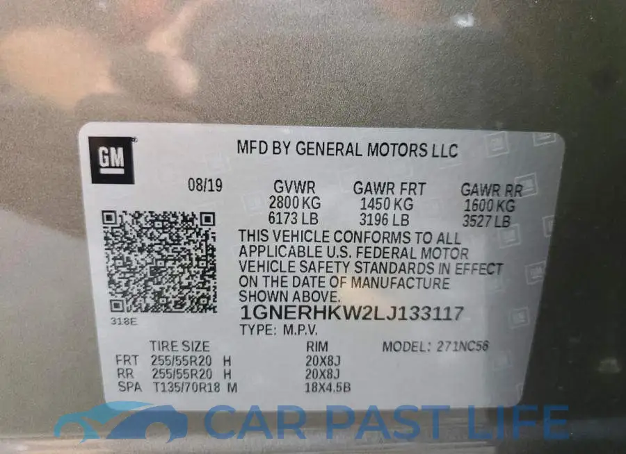 1GNERHKW2LJ133117# 10