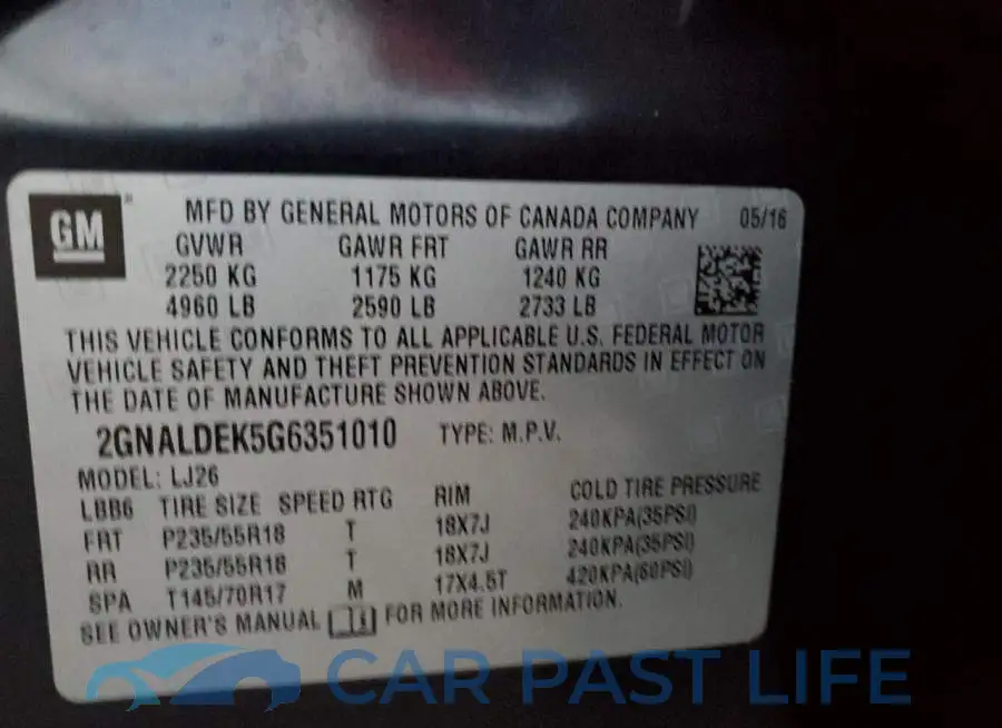 2GNALDEK5G6351010# 10