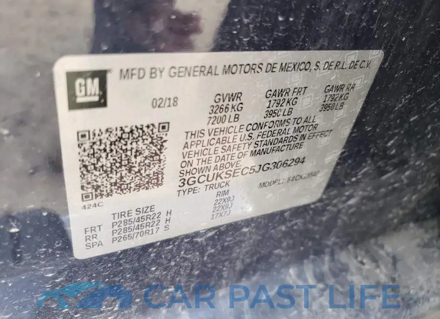 3GCUKSEC5JG306294# 10