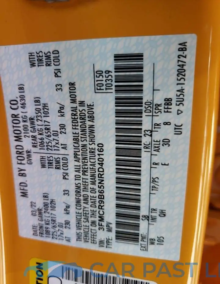3FMCR9B65NRD40160# 10