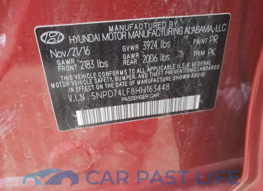 5NPD74LF8HH163448# 10