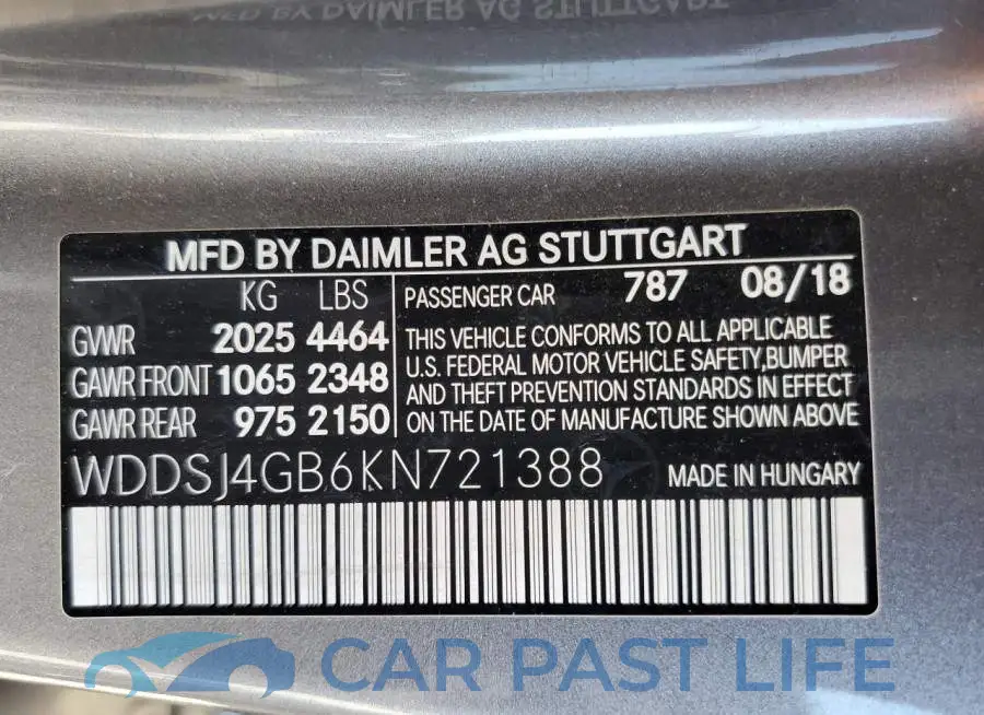 WDDSJ4GB6KN721388# 10