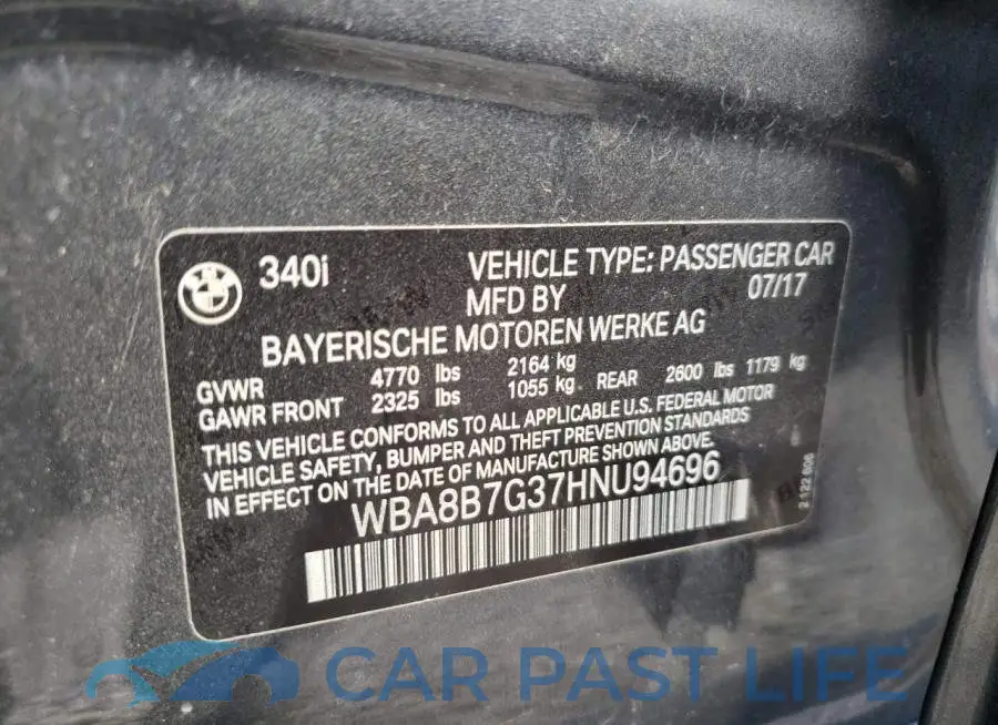 WBA8B7G37HNU94696# 10