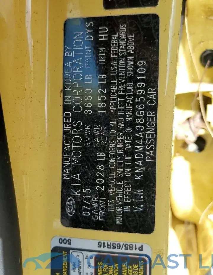 KNADM4A38G6599109# 10