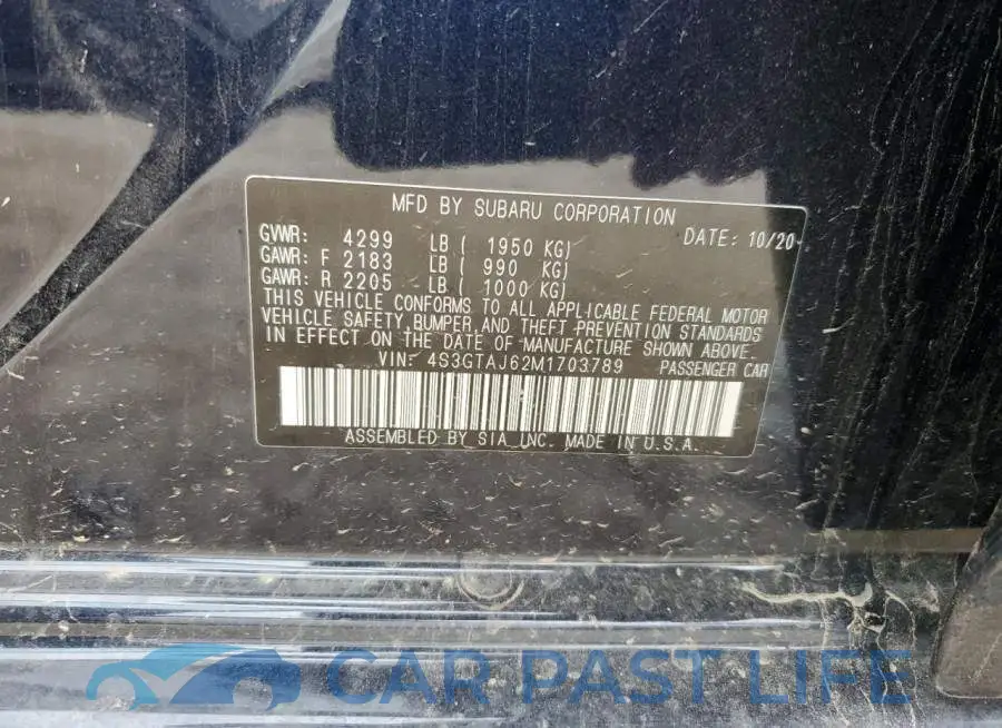 4S3GTAJ62M1703789# 10