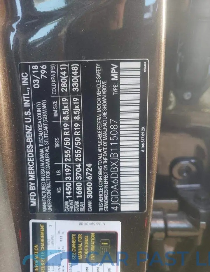4JGDA6DBXJB115087# 10
