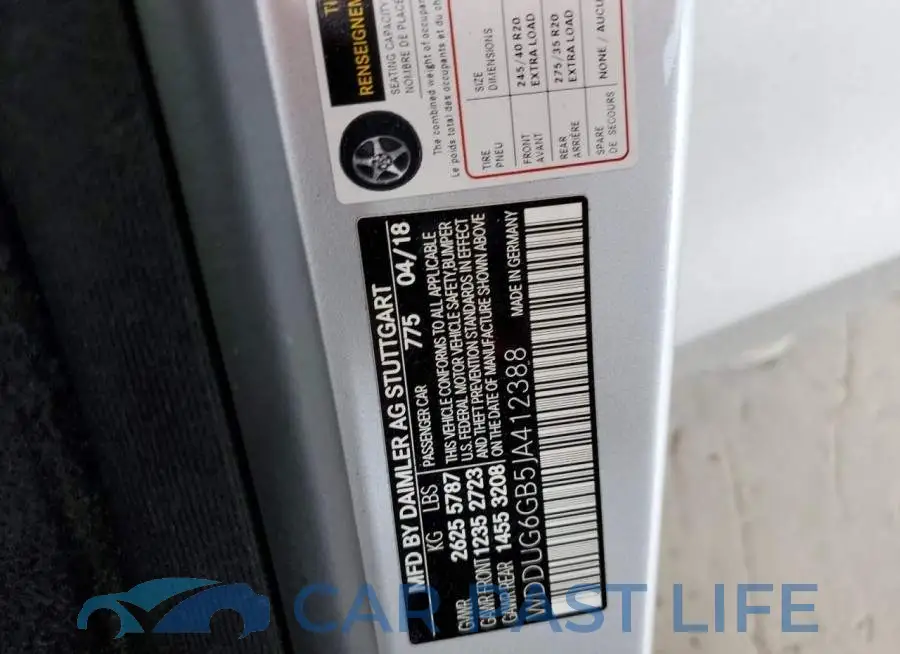 WDDUG6GB5JA412388# 10