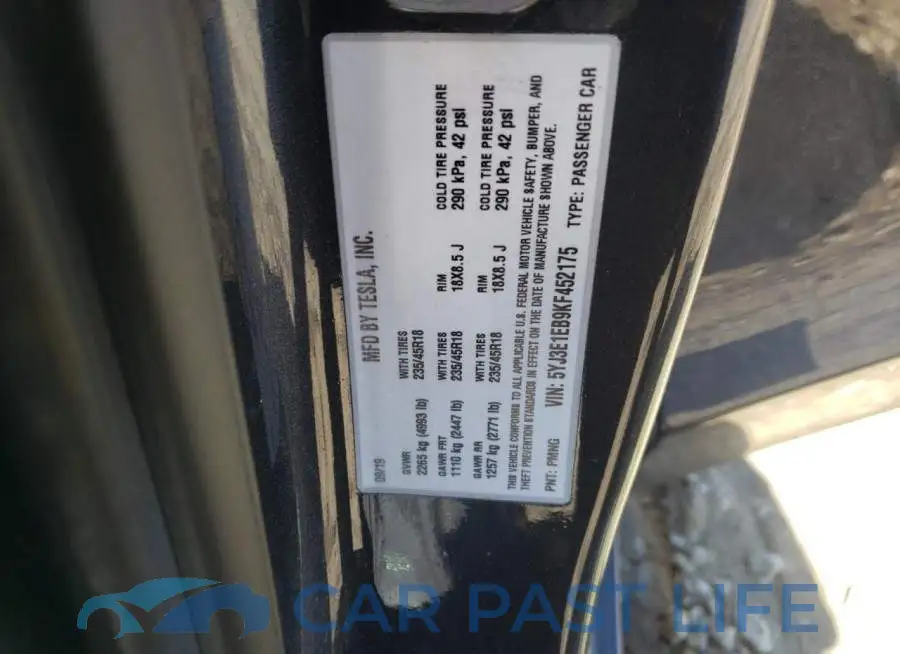 5YJ3E1EB9KF452175# 10
