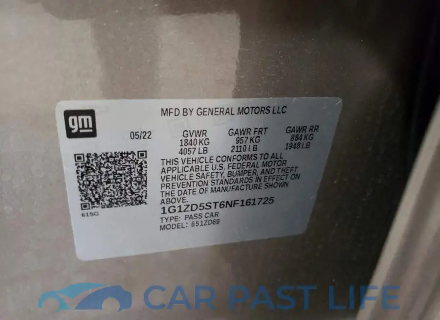 1G1ZD5ST6NF161725# 10