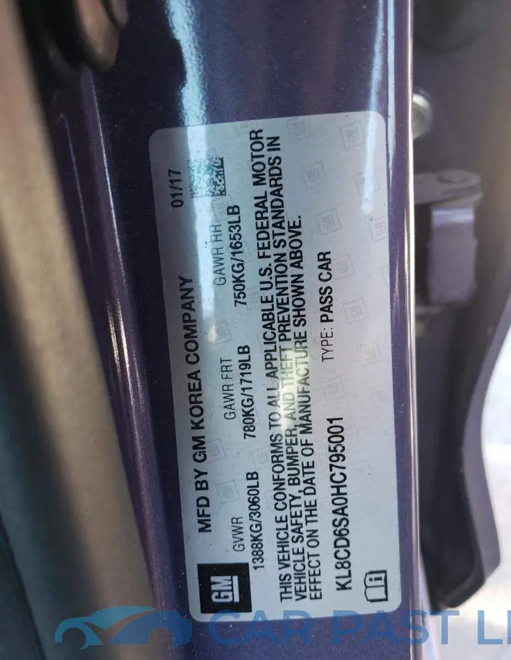 KL8CD6SA0HC795001# 10